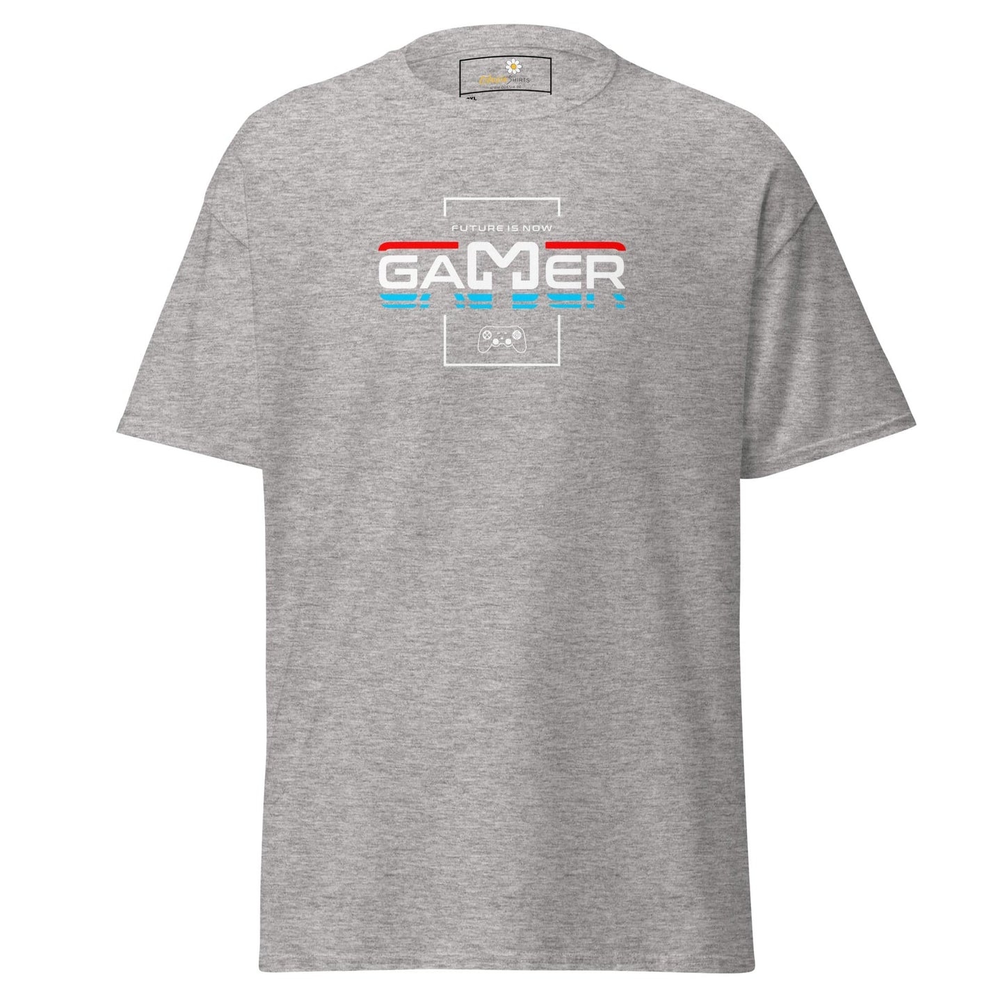 Gray t-shirt with gamer design.